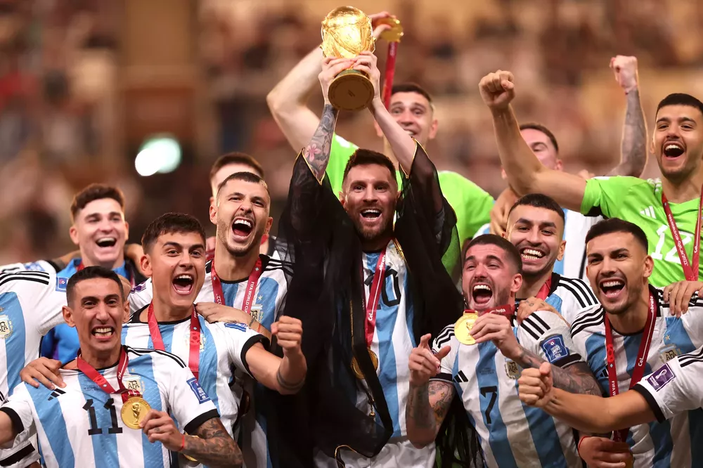 La Selección Argentina de fútbol festeja la Copa del Mundo